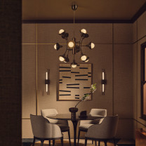 Bert Frank Eos 13-Light Chandelier Lifestyle Table