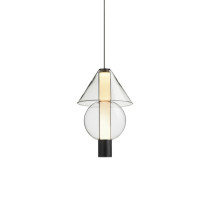 Marset Fragile 16 LED Pendant Black - Cone and Sphere