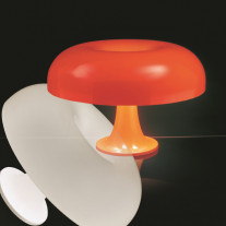 Artemide Nesso Table Lamp Orange and White