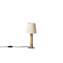 Santa & Cole Basica Minima Table Lamp Natural Ribbon with Nickel Base Off