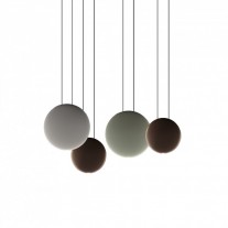 Vibia Cosmos Cluster LED Pendant Green, Light Grey and Chocolate