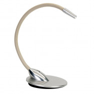 Original BTC Nimbus Table Lamp Clear Adonised/Off White Leather