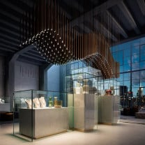 Axolight Virtus LED Suspension Cluster in Commercial Setting