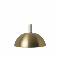 ferm LIVING Collect Pendant Dome Low Light Grey Socket with Brass Shade