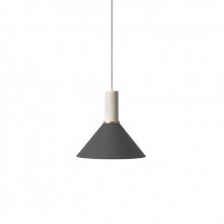ferm LIVING Collect Pendant Cone Low Light Grey Socket with Black Shade