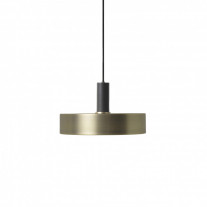 ferm LIVING Collect Pendant Record Low Black Socket with Brass Shade
