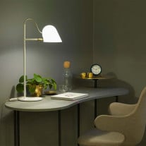 White Streck Table Lamp on Desk