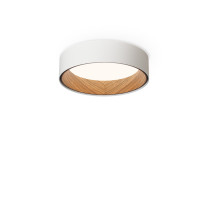 Vibia Duo Round LED Ceiling Light Small White Walnut