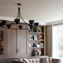 Porta Romana Compton Chandelier Black in Living Room