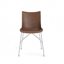 Kartell Smart Wood P/Wood Chair Basic Veneer Dark Wood Chrome