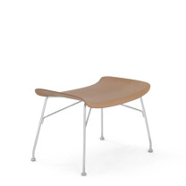 Kartell Smart Wood S/Wood Ottoman Slatted Ash Light Wood Chrome