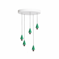 Petite Friture Cherry LED Multiple Cluster Pendant Round Mint Green & Titanium