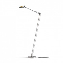 Luceplan Berenice Floor Lamp in Aluminium with a Brass Diffuser