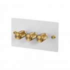 Buster and Punch 3G Dimmer Switch White/Brass
