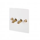 Buster + Punch 2G Toggle Switch White/Brass