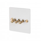 Buster +  Punch 3G Toggle Switch White/Brass