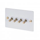 Buster and Punch 4G Toggle Switch White/Brass