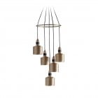 Bert Frank Riddle 5 Cluster Pendant Brass