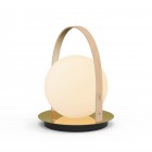 Pablo Bola Lantern LED Portable Table Lamp Tan Brass