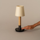 Santa & Cole Basica Minima Bateria Portable Table Lamp Parchment Shade