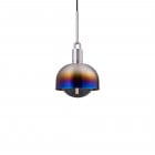 Buster + Punch Forked Shade + Globe Pendant Medium Smoked Glass Burnt Steel Shade