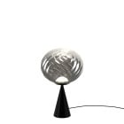 Tom Dixon Whirl Fat Cone LED Table Lamp Silver Black On