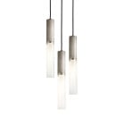 J. Adams & Co Flume 50 3 Drop Pendant Satin Nickel - Frosted Glass