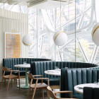 Lee Broom Crescent Pendants in a Restaurant