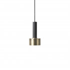 ferm LIVING Collect Pendant Disc High Black Socket with Brass Shade