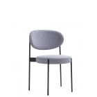 Verpan Series 430 Chair - Light Blue Pattern Black Frame