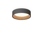 Vibia Duo Round LED Ceiling Light Small Graphite Walnut