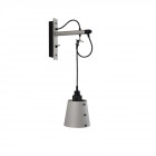 Buster + Punch Hooked Wall Light - Small, Stone & Smoked Bronze