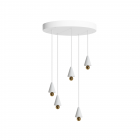 Petite Friture Cherry LED Multiple Cluster Pendant Round White & Gold