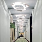Artemide Pirce Suspension in Hotel Hallway