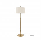 Santa & Cole Diana Floor Lamp Shiny Gold Structure/White Linen Shade