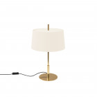 Santa & Cole Diana Menor Table Lamp Shiny Gold Structure/White Linen Shade