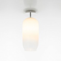 Artemide Gople Ceiling Light White Shade / Silver Base