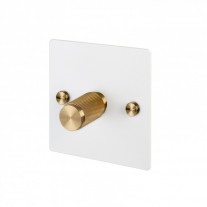 Buster and Punch 1G Dimmer Switch White/Brass