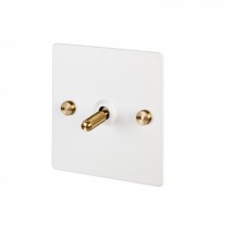 Buster + Punch 1G Toggle Switch White/Brass