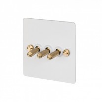 Buster +  Punch 3G Toggle Switch White/Brass