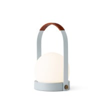 Audo Copenhagen Carrie Leather LED Portable Lamp - Linen Blue