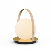 Pablo Bola Lantern LED Portable Table Lamp Tan Brass