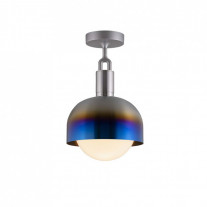 Buster + Punch Forked Globe & Shade Ceiling Light (Medium - Burnt Steel Opal)