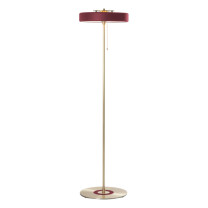 Bert Frank Revolve Stem Floor Lamp Brushed Brass Oxblood