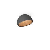 Vibia Duo Ceiling Dome Angled LED Light Small Graphite Walnut