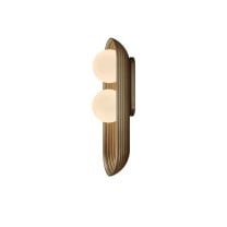 Bert Frank Eos Double Wall Light Opal Antique Brass