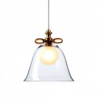 Moooi Bell Lamp Pendant Light Small Transparent Glass with Gold bow