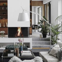 Artemide Tolomeo Mega LED Floor in Living Room