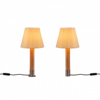 Santa & Cole Basica M1 Table Lamp Natural Ribbon with Nickel Base