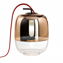 Prandina Gong T3 Table Lamp Copper with Red Cable